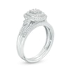 Thumbnail Image 3 of Previously Owned - 1/2 CT. T.W. Composite Diamond Double Cushion Frame Vintage-Style Bridal Set in 10K White Gold