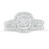 Thumbnail Image 4 of Previously Owned - 1/2 CT. T.W. Composite Diamond Double Cushion Frame Vintage-Style Bridal Set in 10K White Gold