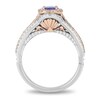 Thumbnail Image 3 of Previously Owned - Enchanted Disney Ariel Tanzanite and 3/4 CT. T.W. Diamond Double Frame Ring in 14K Two-Tone Gold
