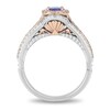 Thumbnail Image 2 of Previously Owned - Enchanted Disney Ariel Tanzanite and 3/4 CT. T.W. Diamond Double Frame Ring in 14K Two-Tone Gold