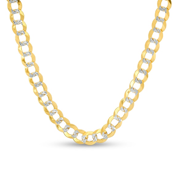 Previously Owned - Men's 9.7mm Diamond-Cut Curb Chain Necklace in 14K Two-Tone Gold - 24"