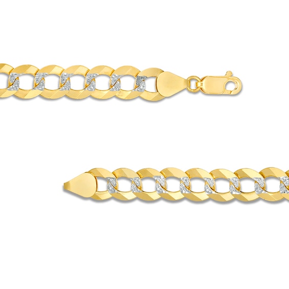 Previously Owned - Men's 9.7mm Diamond-Cut Curb Chain Necklace in 14K Two-Tone Gold - 24"