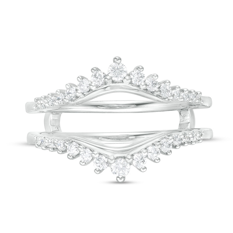 Main Image 3 of Previously Owned - 3/8 CT. T.W. Diamond Sunburst Solitaire Enhancer in 14K White Gold