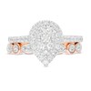 Thumbnail Image 4 of Previously Owned - 1 CT. T.W. Composite Pear-Shaped Diamond Art Deco Bridal Set in 10K Rose Gold