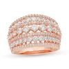 Thumbnail Image 1 of Previously Owned - 2 CT. T.W. Diamond Multi-Row Domed Ring in 10K Rose Gold