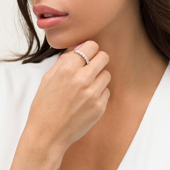 Previously Owned - 1 CT. T.w. Lab-Grown Diamond Seven Stone Anniversary Band in 14K White Gold (F/Si2)