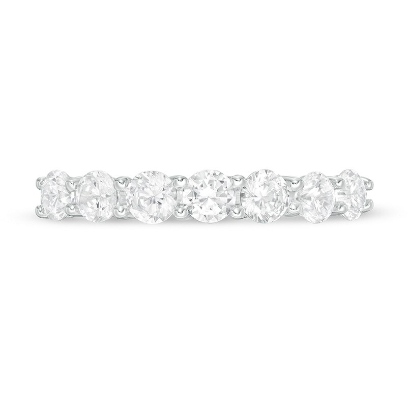 Main Image 4 of Previously Owned - 1 CT. T.W. Lab-Grown Diamond Seven Stone Anniversary Band in 14K White Gold (F/SI2)