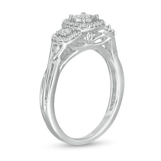 Previously Owned - 1/4 CT. T.w. Diamond Past Present FutureÂ® Promise Ring in 10K White Gold
