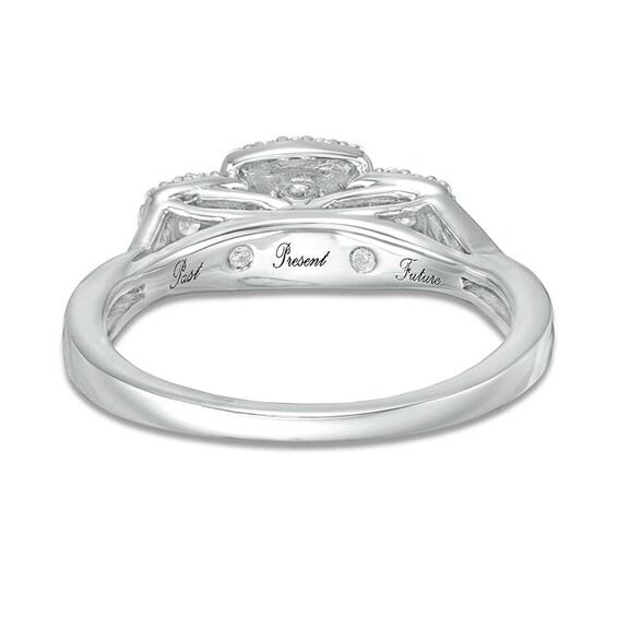 Previously Owned - 1/4 CT. T.w. Diamond Past Present FutureÂ® Promise Ring in 10K White Gold