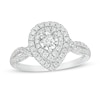 Thumbnail Image 1 of Previously Owned - 1/2 CT. T.W. Diamond Double Teardrop Frame Split Shank Engagement Ring in 10K White Gold