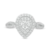 Thumbnail Image 4 of Previously Owned - 1/2 CT. T.W. Diamond Double Teardrop Frame Split Shank Engagement Ring in 10K White Gold