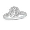 Thumbnail Image 1 of Previously Owned - 1/2 CT. T.W. Diamond Double Oval Frame Engagement Ring in 10K White Gold