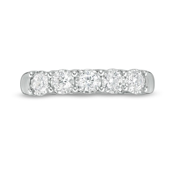 Previously Owned - 1/2 CT. T.w. Diamond Five Stone Band in 10K White Gold