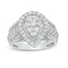 Thumbnail Image 1 of Previously Owned - 1 CT. T.W. Composite Pear Diamond Frame Vintage-Style Engagement Ring in 10K White Gold