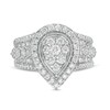 Thumbnail Image 4 of Previously Owned - 1 CT. T.W. Composite Pear Diamond Frame Vintage-Style Engagement Ring in 10K White Gold