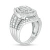 Thumbnail Image 3 of Previously Owned - 1-1/4 CT. T.W. Composite Pear Diamond Frame Multi-Row Vintage-Style Bridal Set in 10K White Gold