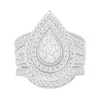 Thumbnail Image 4 of Previously Owned - 1-1/4 CT. T.W. Composite Pear Diamond Frame Multi-Row Vintage-Style Bridal Set in 10K White Gold
