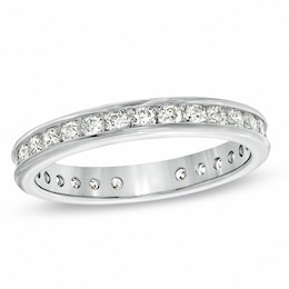 Previously Owned - 1 CT. T.W. Diamond Channel-Set Eternity Wedding Band in 14K White Gold