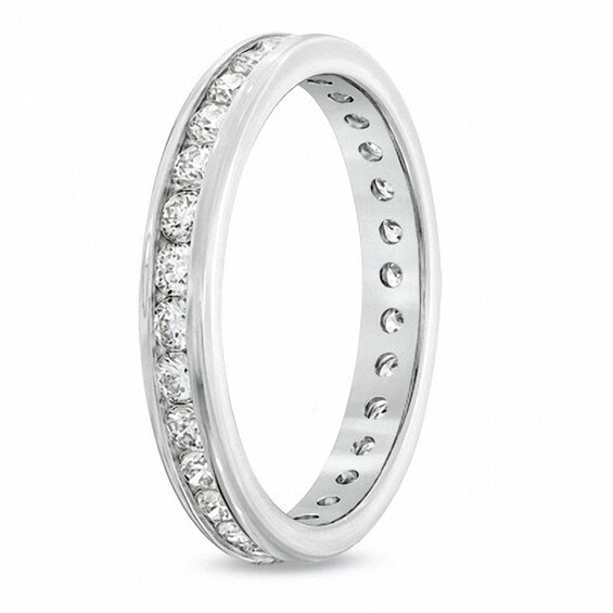 Previously Owned - 1 CT. T.w. Diamond Channel-Set Eternity Wedding Band in 14K White Gold