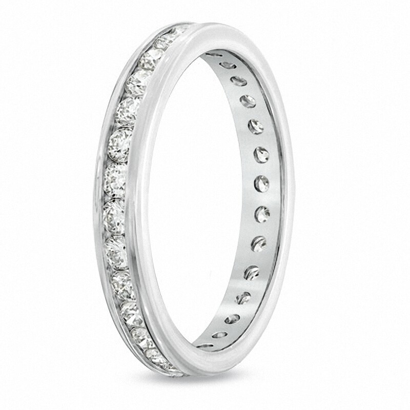 Main Image 2 of Previously Owned - 1 CT. T.W. Diamond Channel-Set Eternity Wedding Band in 14K White Gold