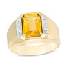 Thumbnail Image 1 of Previously Owned - Men's Octagonal Citrine and Diamond Accent Ring in 10K Gold