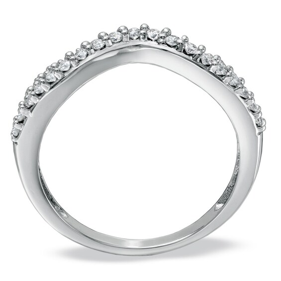 Previously Owned - 1/3 CT. T.w. Diamond PavÃ© Double Twist Contour Band in 14K White Gold