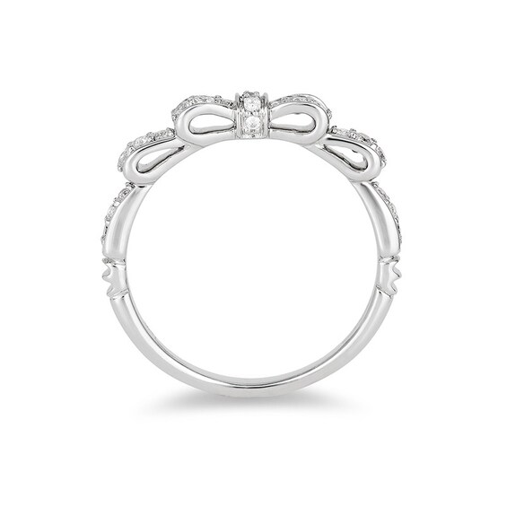 Previously Owned - Enchanted Disney Snow White 1/4 CT. T.w. Diamond Bow Wedding Band in 14K White Gold