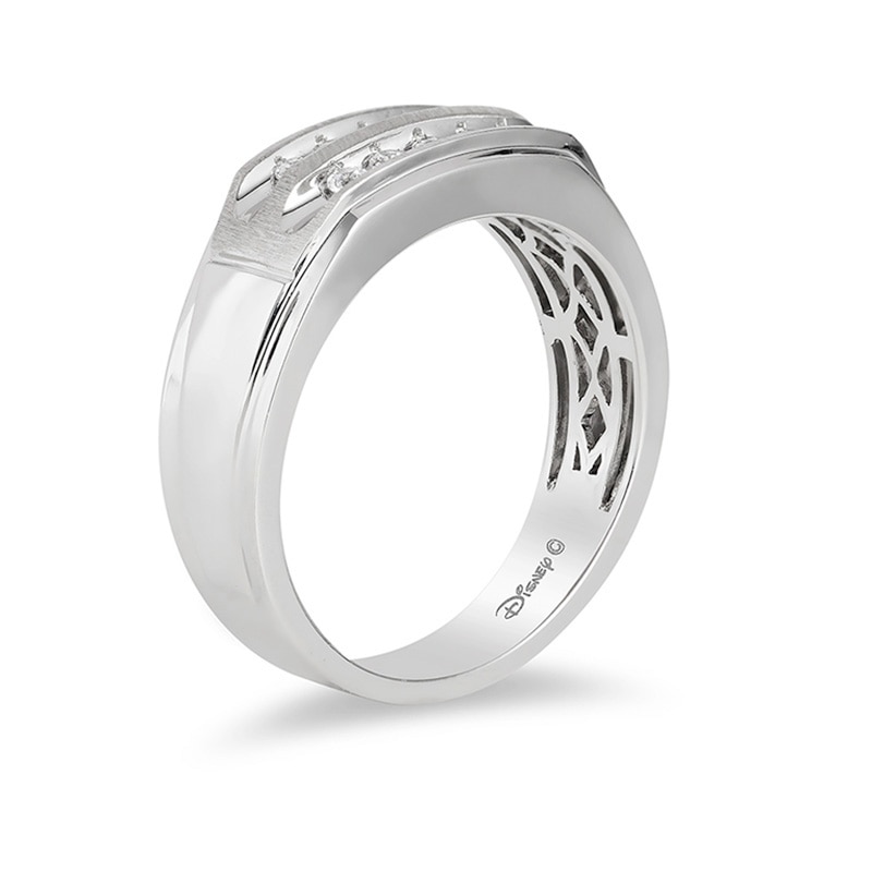 Main Image 2 of Previously Owned - Enchanted Disney 1/4 CT. T.W. Diamond Two Row Wedding Band in 14K White Gold