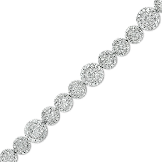 Previously Owned - 3 CT. T.w. Multi-Diamond Frame Bracelet in 10K White Gold