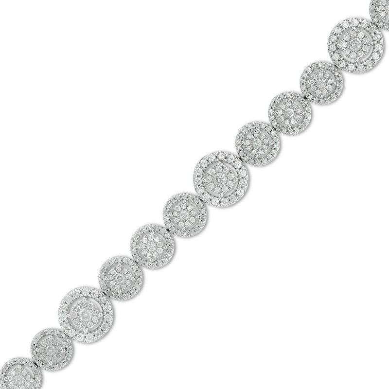 Main Image 1 of Previously Owned - 3 CT. T.W. Multi-Diamond Frame Bracelet in 10K White Gold