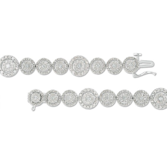Previously Owned - 3 CT. T.w. Multi-Diamond Frame Bracelet in 10K White Gold