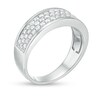 Thumbnail Image 2 of Previously Owned - 1 CT. T.W. Diamond Triple Row Wedding Band in 10K White Gold