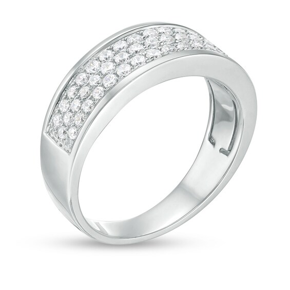 Previously Owned - 1 CT. T.w. Diamond Triple Row Wedding Band in 10K White Gold