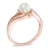 Thumbnail Image 2 of Previously Owned-6.0mm Freshwater Cultured Pearl and 1/10 CT. T.W. Diamond Ring in 10K Rose Gold