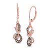 Thumbnail Image 1 of Previously Owned - 1/3 CT. T.W. Champagne and White Diamond Twist Drop Earrings in 10K Rose Gold