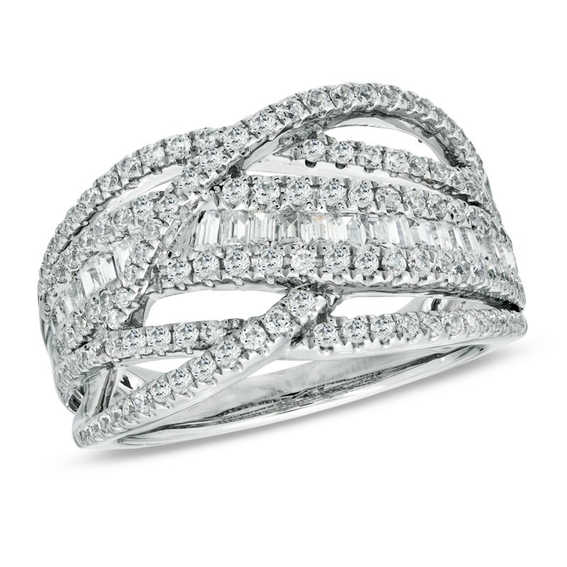 Previously Owned - 1 CT. T.W. Diamond Loose Braid Ring in 10K White Gold