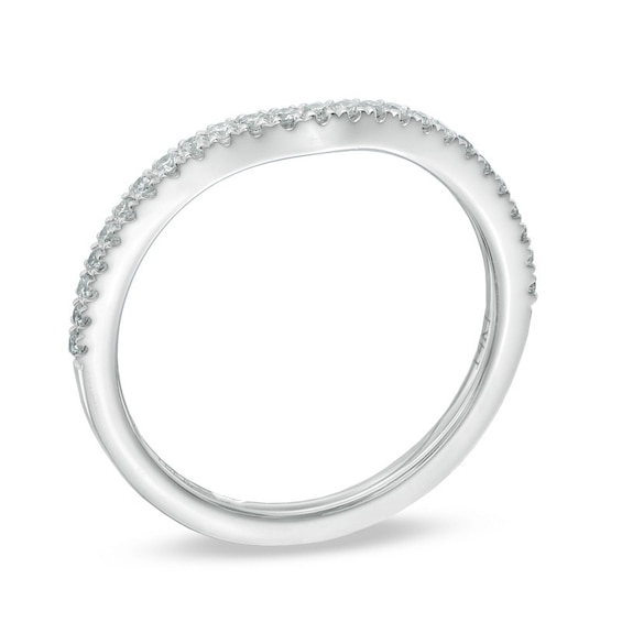 Previously Owned - Vera Wang Love Collection 1/6 CT. T.w. Diamond Contour Wedding Band in 14K White Gold