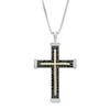Thumbnail Image 1 of Previously Owned - Men's 1 CT. T.W. Enhanced Black and White Diamond Cross Pendant - 22"