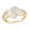 Thumbnail Image 1 of Previously Owned - 1/2 CT. T.W. Baguette and Round Composite Diamond Bypass Ring in 10K Gold