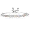 Thumbnail Image 1 of Previously Owned - 1/20 CT. T.W. Diamond Heart Infinity Bolo Bracelet in Sterling Silver and 10K Rose Gold - 9.5"