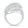 Thumbnail Image 2 of Previously Owned - 2 CT. T.W. Diamond Wave Multi-Row Ring in 10K White Gold
