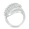 Thumbnail Image 3 of Previously Owned - 2 CT. T.W. Diamond Wave Multi-Row Ring in 10K White Gold