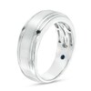Thumbnail Image 2 of Previously Owned - Vera Wang Men's 1/20 CT. T.W. Black Diamond Four Stone Wedding Band in 14K White Gold