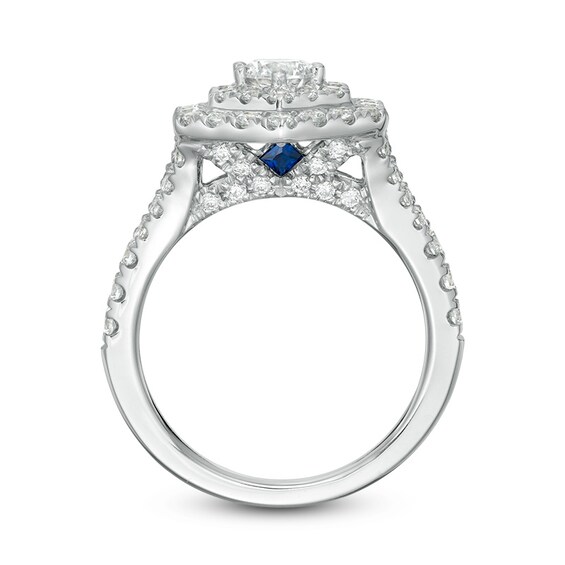 Previously Owned - Vera Wang Love Collection 1-5/8 CT. T.w. Diamond Hexagon Frame Engagement Ring in 14K White Gold
