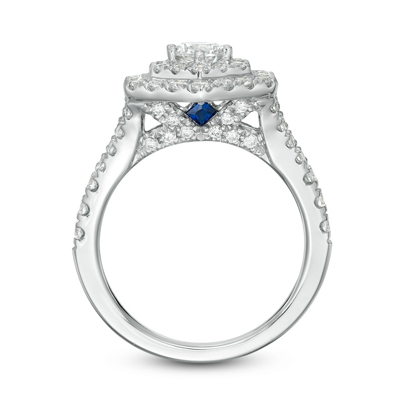 Main Image 3 of Previously Owned - Vera Wang Love Collection 1-5/8 CT. T.W. Diamond Hexagon Frame Engagement Ring in 14K White Gold