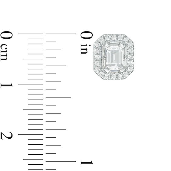 Previously Owned - 1 CT. T.w. Emerald-Cut Diamond Stud Earrings in 14K White Gold (I/Si2)