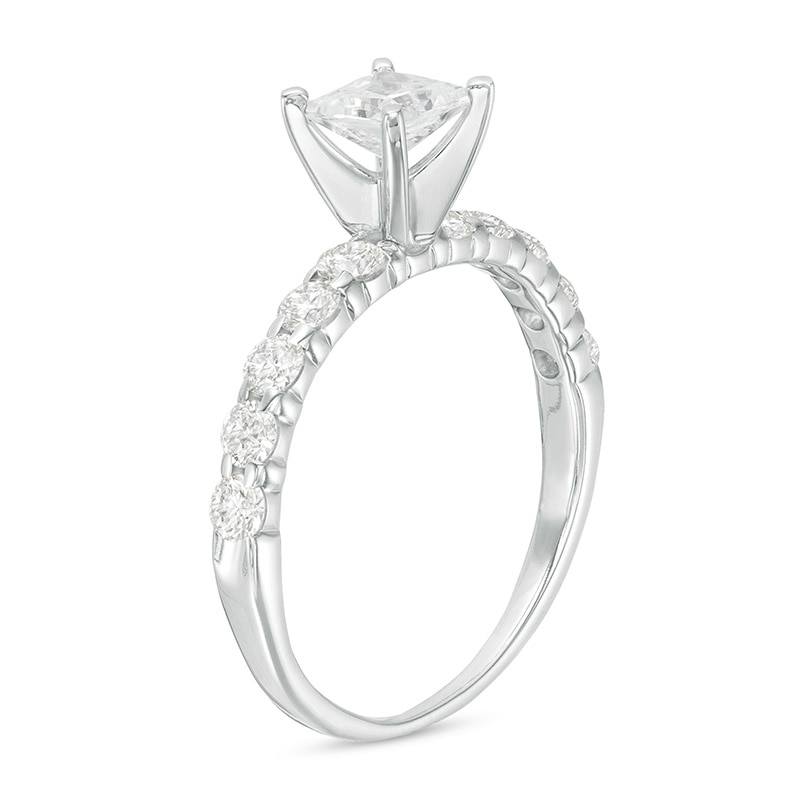 Main Image 3 of Previously Owned - 1 CT. T.W. Princess-Cut Diamond Engagement Ring in 14K White Gold