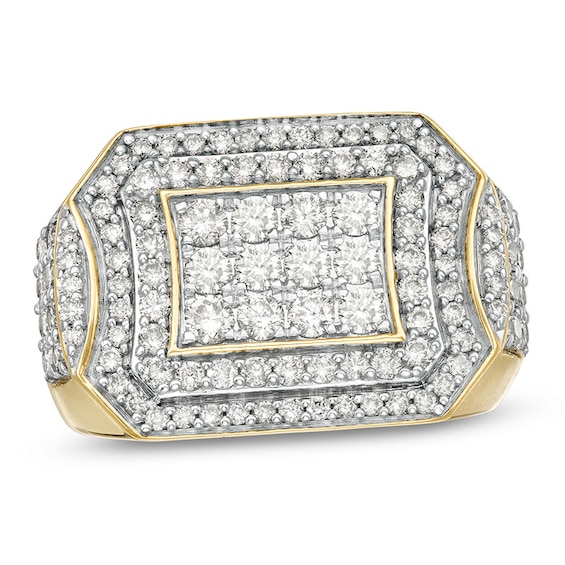 Previously Owned - 2 CT. T.w. Composite Diamond Rectangular Frame Ring in 10K Gold