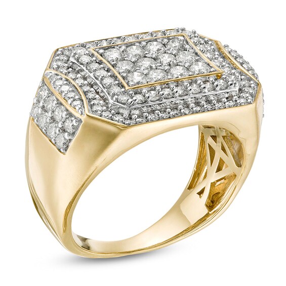 Previously Owned - 2 CT. T.w. Composite Diamond Rectangular Frame Ring in 10K Gold