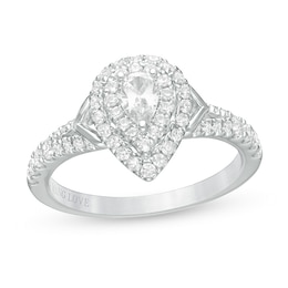 Previously Owned - Vera Wang Love Collection 3/4 CT. T.W. Pear-Shaped Diamond Engagement Ring in 14K White Gold